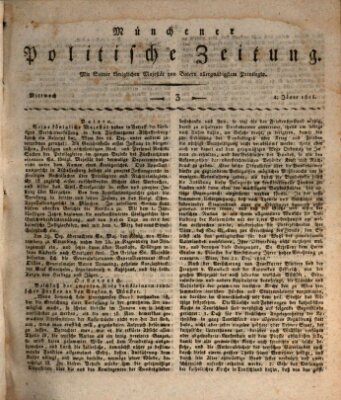 Münchener politische Zeitung (Süddeutsche Presse) Mittwoch 4. Januar 1815