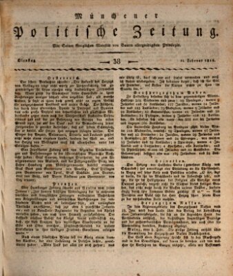Münchener politische Zeitung (Süddeutsche Presse) Dienstag 14. Februar 1815