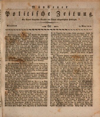 Münchener politische Zeitung (Süddeutsche Presse) Samstag 11. März 1815