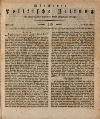 Münchener politische Zeitung (Süddeutsche Presse) Mittwoch 13. September 1815