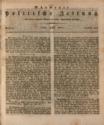 Münchener politische Zeitung (Süddeutsche Presse) Mittwoch 18. Oktober 1815