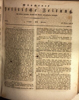 Münchener politische Zeitung (Süddeutsche Presse) Freitag 12. Januar 1816