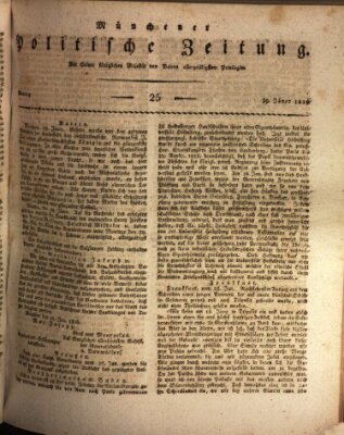 Münchener politische Zeitung (Süddeutsche Presse) Montag 29. Januar 1816