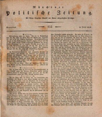 Münchener politische Zeitung (Süddeutsche Presse) Samstag 29. Juni 1816