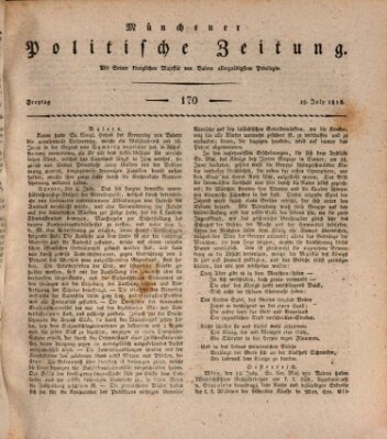 Münchener politische Zeitung (Süddeutsche Presse) Freitag 19. Juli 1816