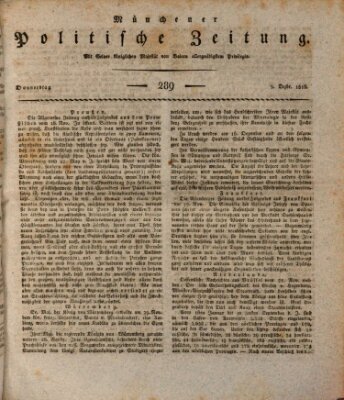 Münchener politische Zeitung (Süddeutsche Presse) Donnerstag 5. Dezember 1816