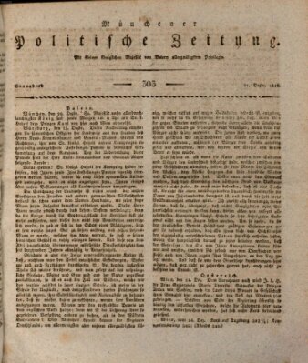 Münchener politische Zeitung (Süddeutsche Presse) Samstag 21. Dezember 1816