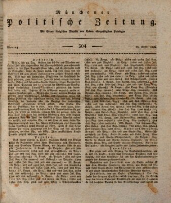 Münchener politische Zeitung (Süddeutsche Presse) Montag 23. Dezember 1816