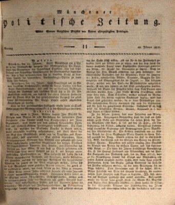 Münchener politische Zeitung (Süddeutsche Presse) Montag 13. Januar 1817