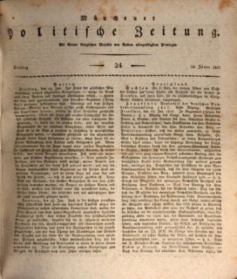 Münchener politische Zeitung (Süddeutsche Presse) Dienstag 28. Januar 1817