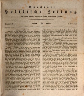 Münchener politische Zeitung (Süddeutsche Presse) Samstag 8. Februar 1817