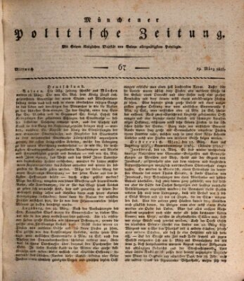 Münchener politische Zeitung (Süddeutsche Presse) Mittwoch 19. März 1817