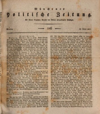 Münchener politische Zeitung (Süddeutsche Presse) Montag 23. Juni 1817