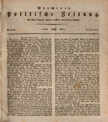 Münchener politische Zeitung (Süddeutsche Presse) Mittwoch 25. Juni 1817