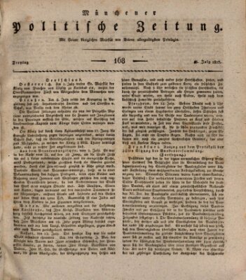 Münchener politische Zeitung (Süddeutsche Presse) Freitag 18. Juli 1817