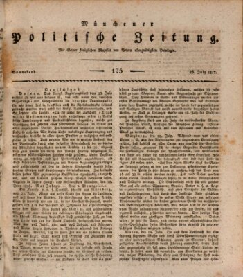 Münchener politische Zeitung (Süddeutsche Presse) Samstag 26. Juli 1817