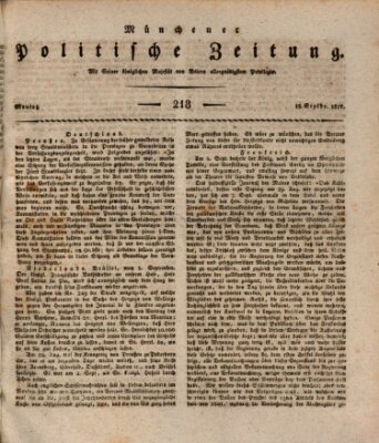Münchener politische Zeitung (Süddeutsche Presse) Montag 15. September 1817