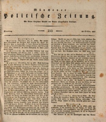 Münchener politische Zeitung (Süddeutsche Presse) Dienstag 28. Oktober 1817