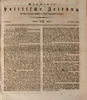 Münchener politische Zeitung (Süddeutsche Presse) Dienstag 25. November 1817
