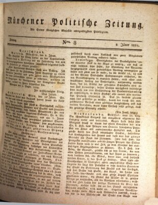 Münchener politische Zeitung (Süddeutsche Presse) Dienstag 9. Januar 1821