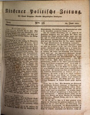 Münchener politische Zeitung (Süddeutsche Presse) Dienstag 30. Januar 1821