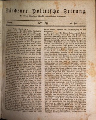 Münchener politische Zeitung (Süddeutsche Presse) Mittwoch 14. Februar 1821