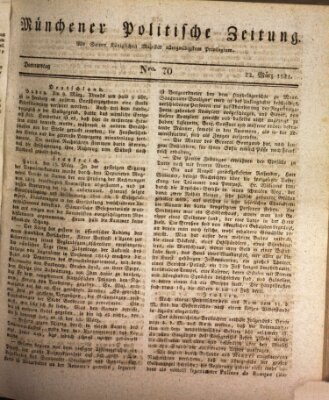 Münchener politische Zeitung (Süddeutsche Presse) Donnerstag 22. März 1821