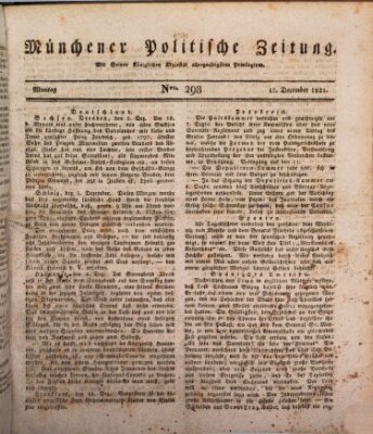 Münchener politische Zeitung (Süddeutsche Presse) Montag 17. Dezember 1821