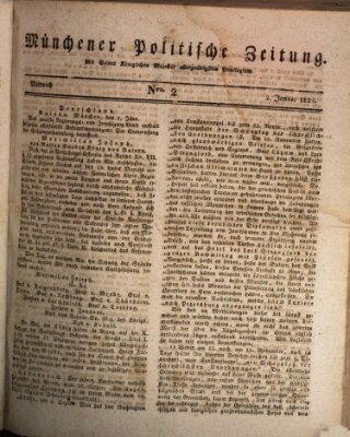 Münchener politische Zeitung (Süddeutsche Presse) Mittwoch 2. Januar 1822