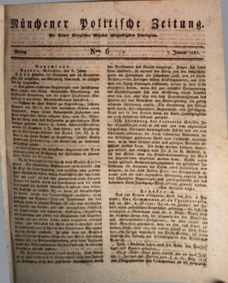 Münchener politische Zeitung (Süddeutsche Presse) Montag 7. Januar 1822