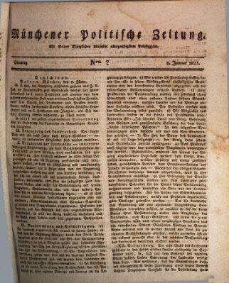 Münchener politische Zeitung (Süddeutsche Presse) Dienstag 8. Januar 1822