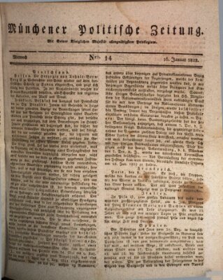 Münchener politische Zeitung (Süddeutsche Presse) Mittwoch 16. Januar 1822