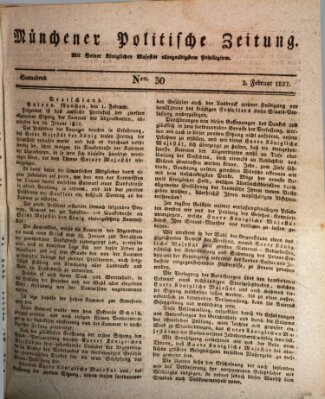 Münchener politische Zeitung (Süddeutsche Presse) Samstag 2. Februar 1822