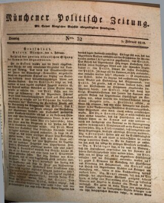 Münchener politische Zeitung (Süddeutsche Presse) Dienstag 5. Februar 1822