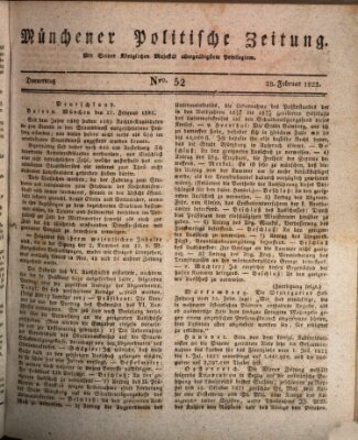 Münchener politische Zeitung (Süddeutsche Presse) Donnerstag 28. Februar 1822