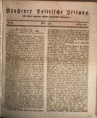 Münchener politische Zeitung (Süddeutsche Presse) Freitag 1. März 1822