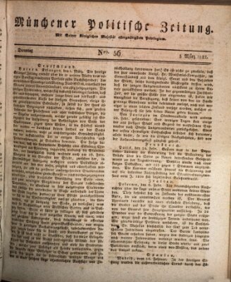 Münchener politische Zeitung (Süddeutsche Presse) Dienstag 5. März 1822
