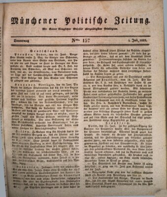 Münchener politische Zeitung (Süddeutsche Presse) Donnerstag 4. Juli 1822