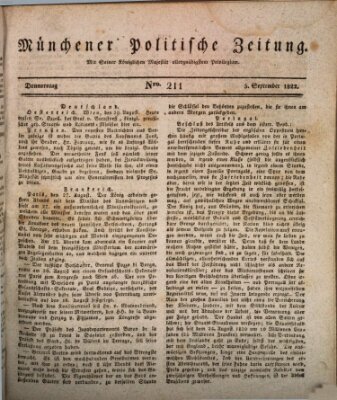 Münchener politische Zeitung (Süddeutsche Presse) Donnerstag 5. September 1822