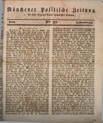 Münchener politische Zeitung (Süddeutsche Presse) Freitag 29. November 1822