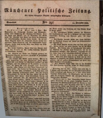 Münchener politische Zeitung (Süddeutsche Presse) Samstag 14. Dezember 1822