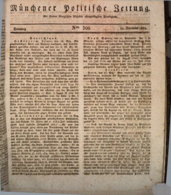 Münchener politische Zeitung (Süddeutsche Presse) Dienstag 24. Dezember 1822