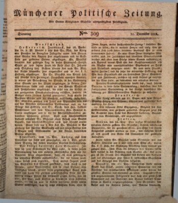 Münchener politische Zeitung (Süddeutsche Presse) Dienstag 31. Dezember 1822