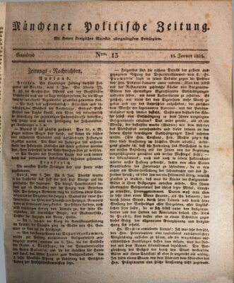 Münchener politische Zeitung (Süddeutsche Presse) Samstag 15. Januar 1825