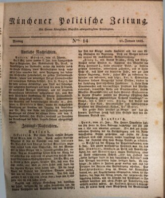 Münchener politische Zeitung (Süddeutsche Presse) Montag 17. Januar 1825