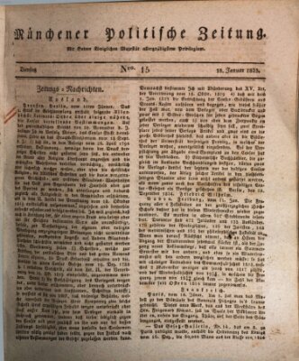 Münchener politische Zeitung (Süddeutsche Presse) Dienstag 18. Januar 1825