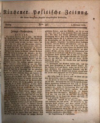 Münchener politische Zeitung (Süddeutsche Presse) Dienstag 1. Februar 1825