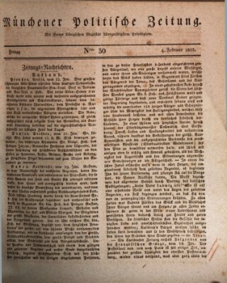 Münchener politische Zeitung (Süddeutsche Presse) Freitag 4. Februar 1825