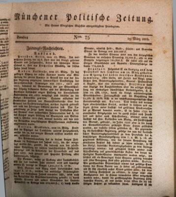 Münchener politische Zeitung (Süddeutsche Presse) Dienstag 29. März 1825