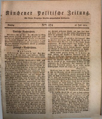 Münchener politische Zeitung (Süddeutsche Presse) Dienstag 26. Juli 1825